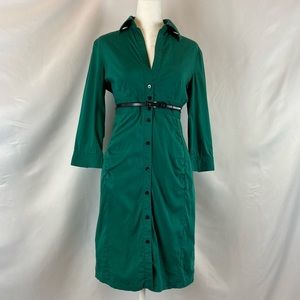 Express Button Down Teal Dress